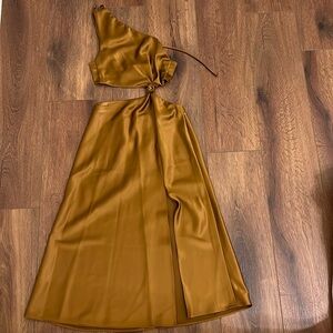 LPA One-Shoulder Brown Dress